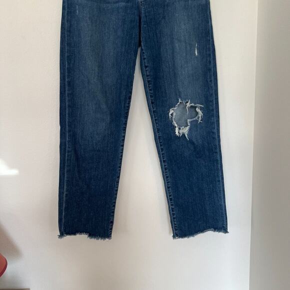 Joe's High Rise Straight Leg Distressed Jeans - Picture 2 of 9